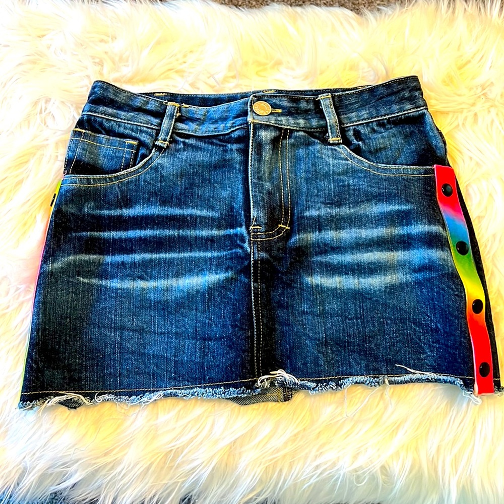 Flowers By Zoe Denim Rainbow Skirt